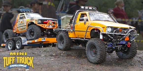 Little HiLux with a trailer towing another HiLux